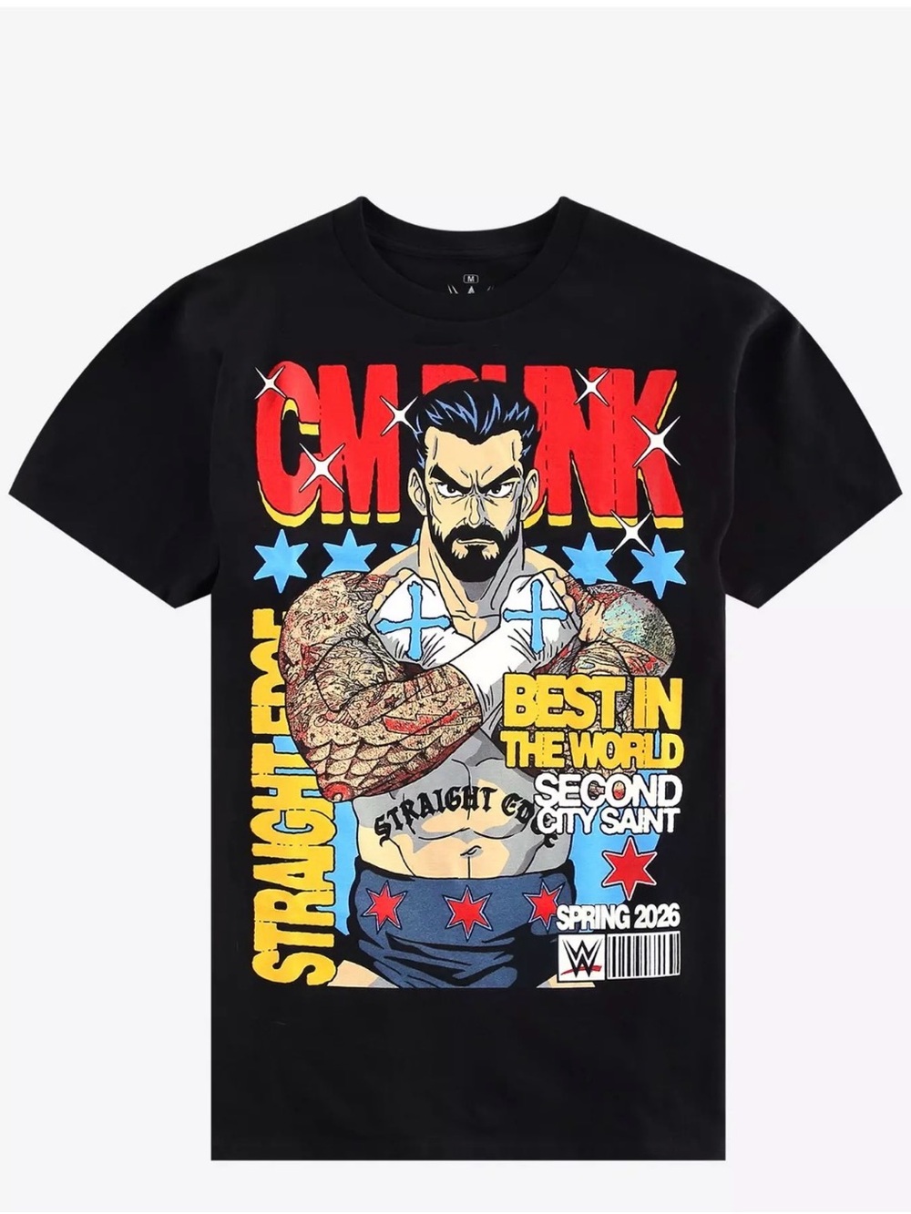 WWE Black Graphic 'Best in the World' Comic-Style Crew Tee